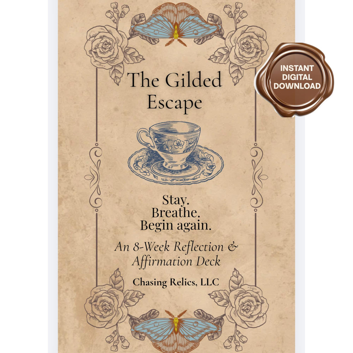 The Gilded Escape | Victorian Ritual Cards | Printable Self-Care Deck | Digital Download