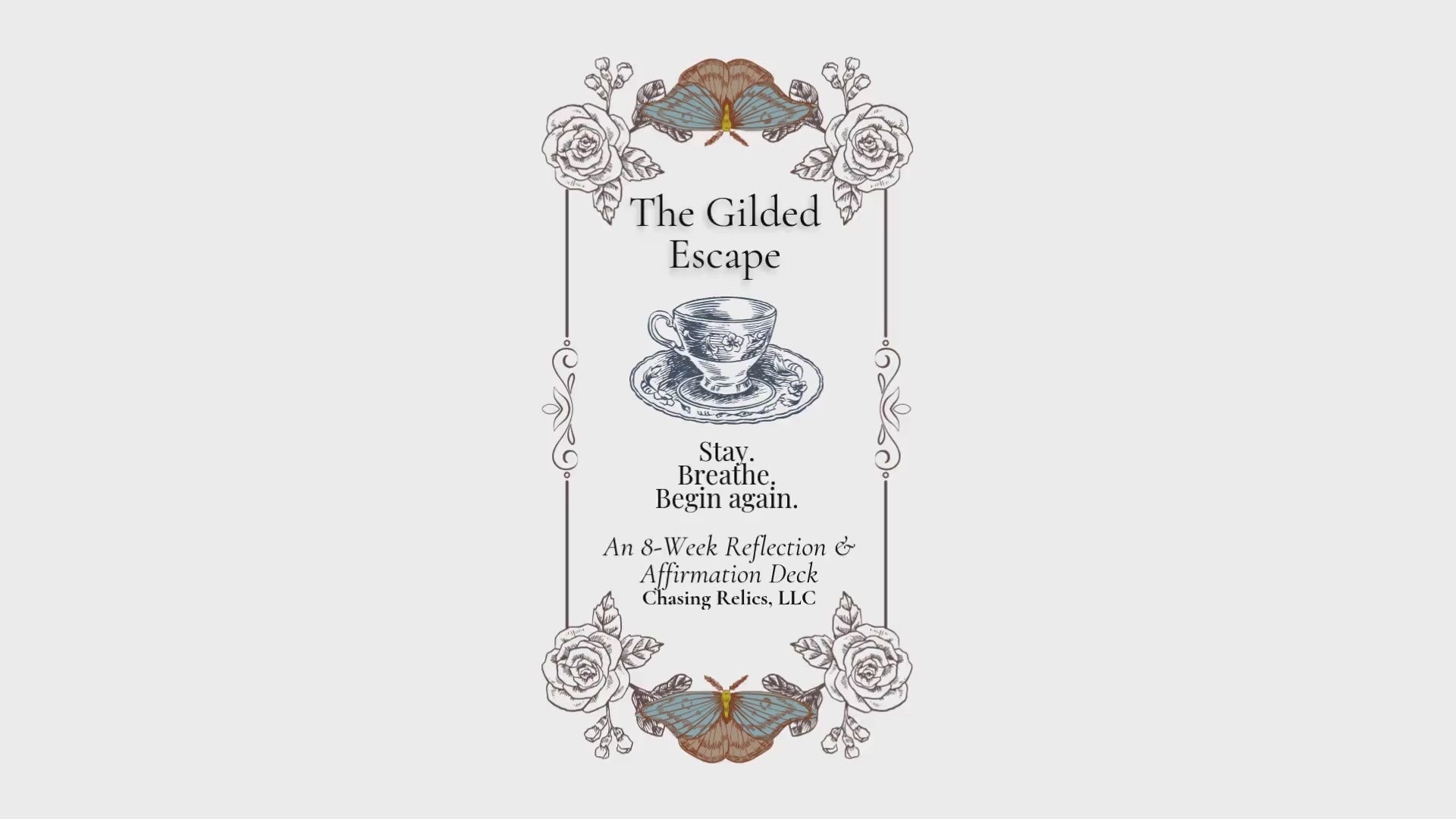 The Gilded Escape | Vintage-Inspired Reflection Cards | Printable Self-Care Deck | Digital Download
