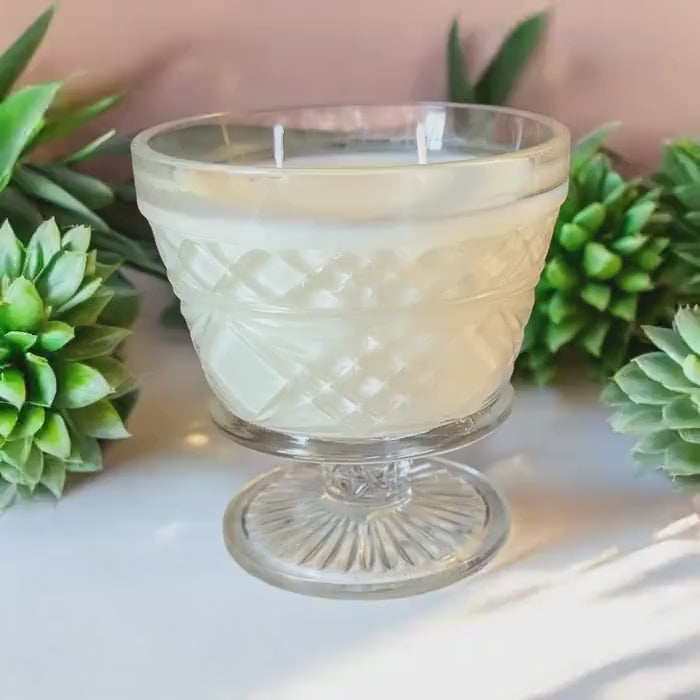 Unscented Soy Candle Bundle: 3 Vintage Hazel Atlas Glass Candles, Coco-Soy Wax Blend
